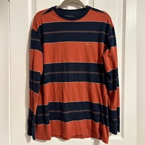 ★BAROTTi Orange and Navy Striped Long Sleeve Tee★